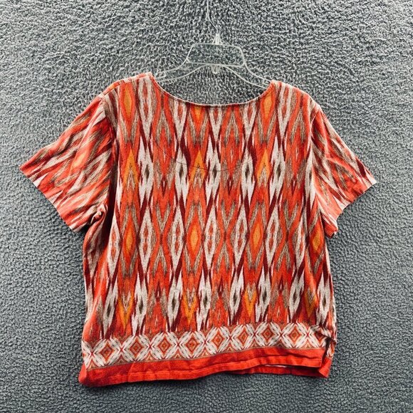 Alfred Dunner Womens Top Extra Large Orange Short Sleeve Pullover Shirt Stretch - Picture 2 of 10